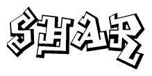 The clipart image features a stylized text in a graffiti font that reads Shar.