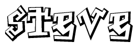 The clipart image features a stylized text in a graffiti font that reads Steve.
