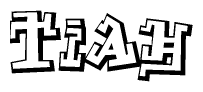 The clipart image features a stylized text in a graffiti font that reads Tiah.