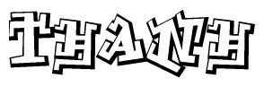 The clipart image features a stylized text in a graffiti font that reads Thanh.