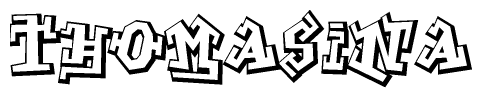 The clipart image features a stylized text in a graffiti font that reads Thomasina.