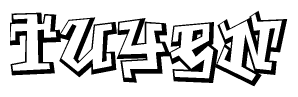 The clipart image features a stylized text in a graffiti font that reads Tuyen.