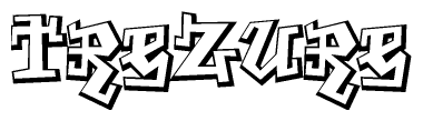 The clipart image features a stylized text in a graffiti font that reads Trezure.