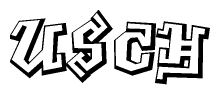 The clipart image features a stylized text in a graffiti font that reads Usch.