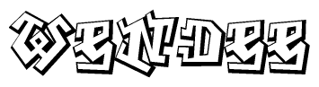 The clipart image features a stylized text in a graffiti font that reads Wendee.