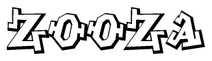 The clipart image features a stylized text in a graffiti font that reads Zooza.