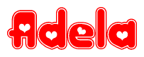 Adela Word with Heart Shapes