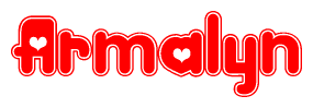 The image displays the word Armalyn written in a stylized red font with hearts inside the letters.