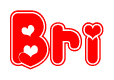 The image displays the word Bri written in a stylized red font with hearts inside the letters.