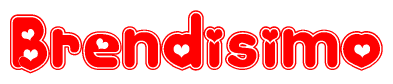 The image displays the word Brendisimo written in a stylized red font with hearts inside the letters.