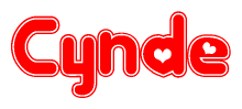 Cynde Word with Heart Shapes
