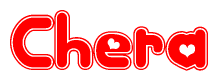 The image displays the word Chera written in a stylized red font with hearts inside the letters.