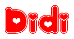 The image displays the word Didi written in a stylized red font with hearts inside the letters.