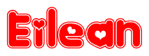 The image displays the word Eilean written in a stylized red font with hearts inside the letters.