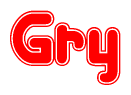 The image is a clipart featuring the word Gry written in a stylized font with a heart shape replacing inserted into the center of each letter. The color scheme of the text and hearts is red with a light outline.