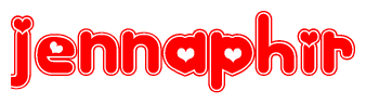 Jennaphir Word with Heart Shapes