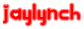 The image displays the word Jaylynch written in a stylized red font with hearts inside the letters.