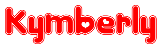   The image displays the word Kymberly written in a stylized red font with hearts inside the letters. 