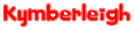 The image displays the word Kymberleigh written in a stylized red font with hearts inside the letters.