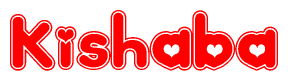 Kishaba Word with Heart Shapes