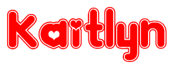 The image displays the word Kaitlyn written in a stylized red font with hearts inside the letters.