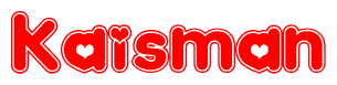 The image displays the word Kaisman written in a stylized red font with hearts inside the letters.