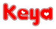 The image displays the word Keya written in a stylized red font with hearts inside the letters.