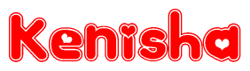  The image displays the word Kenisha written in a stylized red font with hearts inside the letters. 
