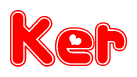 The image displays the word Ker written in a stylized red font with hearts inside the letters.