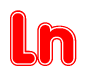 The image is a clipart featuring the word Ln written in a stylized font with a heart shape replacing inserted into the center of each letter. The color scheme of the text and hearts is red with a light outline.