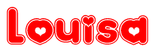 Louisa Word with Heart Shapes