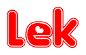 The image displays the word Lek written in a stylized red font with hearts inside the letters.