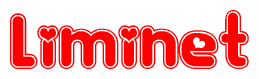 The image is a clipart featuring the word Liminet written in a stylized font with a heart shape replacing inserted into the center of each letter. The color scheme of the text and hearts is red with a light outline.