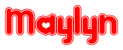 The image displays the word Maylyn written in a stylized red font with hearts inside the letters.