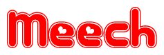 The image displays the word Meech written in a stylized red font with hearts inside the letters.