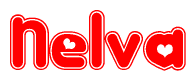 The image displays the word Nelva written in a stylized red font with hearts inside the letters.