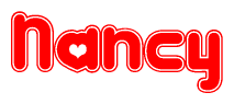 The image displays the word Nancy written in a stylized red font with hearts inside the letters.