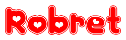The image displays the word Robret written in a stylized red font with hearts inside the letters.