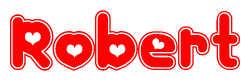 The image displays the word Robert written in a stylized red font with hearts inside the letters.