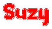 The image displays the word Suzy written in a stylized red font with hearts inside the letters.