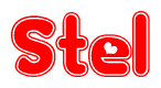 The image displays the word Stel written in a stylized red font with hearts inside the letters.