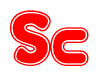 The image is a red and white graphic with the word Sc written in a decorative script. Each letter in  is contained within its own outlined bubble-like shape. Inside each letter, there is a white heart symbol.