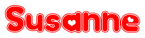 The image displays the word Susanne written in a stylized red font with hearts inside the letters.