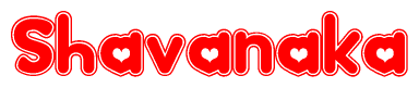 The image displays the word Shavanaka written in a stylized red font with hearts inside the letters.