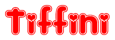 The image displays the word Tiffini written in a stylized red font with hearts inside the letters.