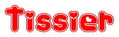 The image displays the word Tissier written in a stylized red font with hearts inside the letters.