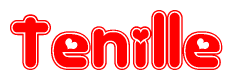 The image displays the word Tenille written in a stylized red font with hearts inside the letters.