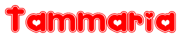 The image displays the word Tammaria written in a stylized red font with hearts inside the letters.