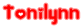 The image displays the word Tonilynn written in a stylized red font with hearts inside the letters.