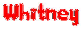 The image displays the word Whitney written in a stylized red font with hearts inside the letters.